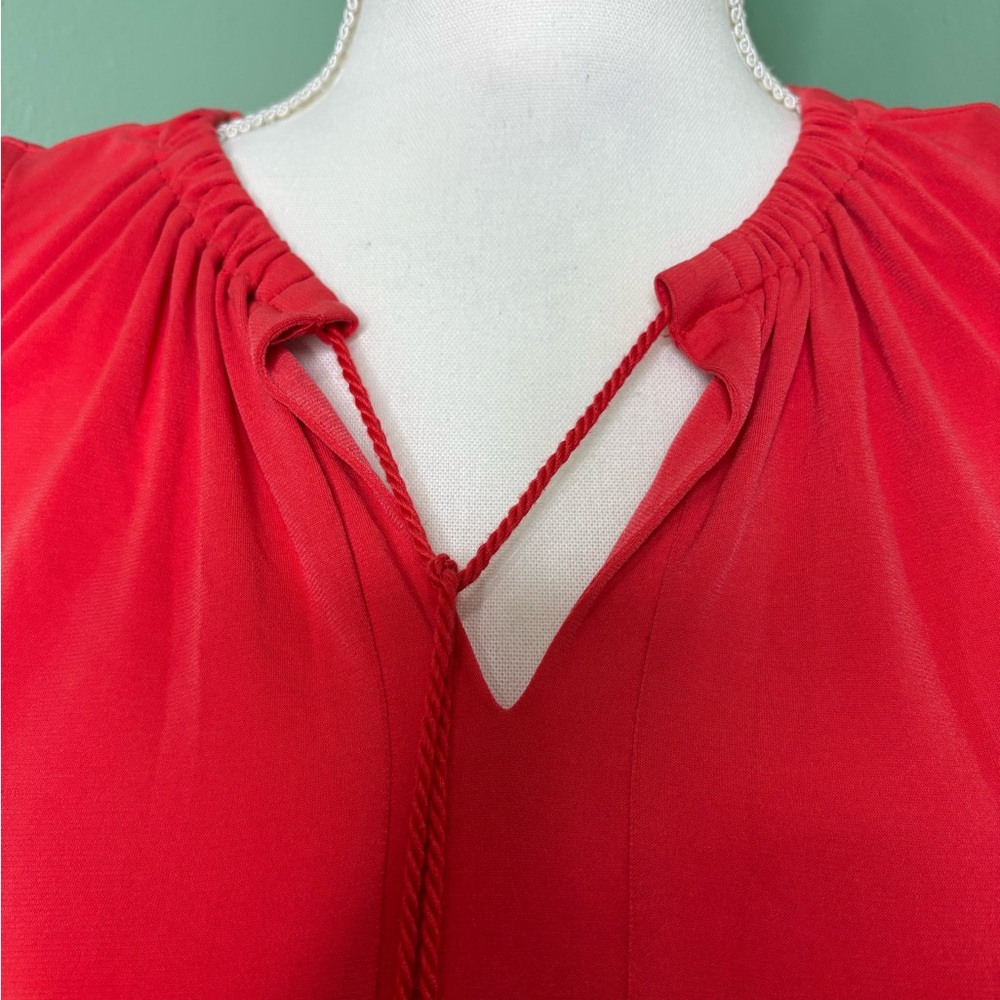 Michael Kors Red-dish -Orange Sleeveless Tassel-Trim Dress - Picture 3 of 5
